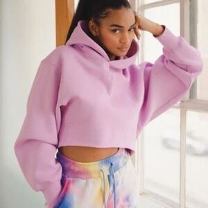 Pink Vitality Balance Athletica Affirmation Hoodie Size Large Oversized Cropped